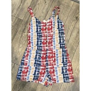 NoBo Red White & Blue Womens Medium Size (7-9) Shorts Romper with Belt